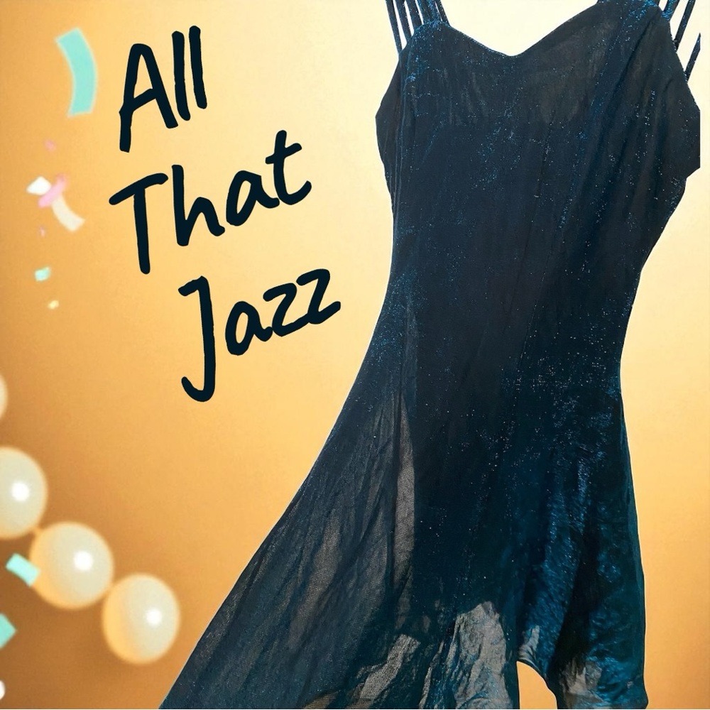 All That Jazz Dark Teal and Black Mini Dress